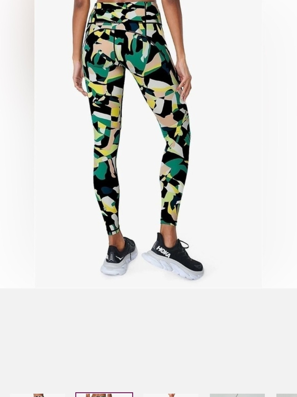 Sweaty Betty Power Legging Black/Green Abstract Size 12